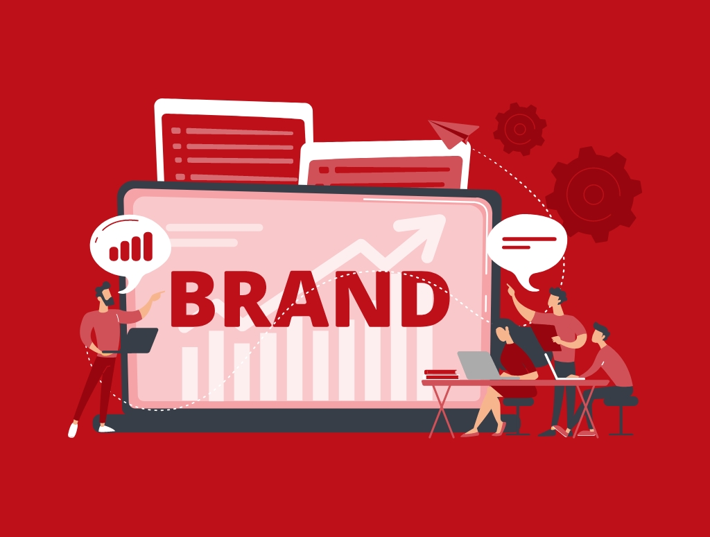 Graphic of a team working on a company brand